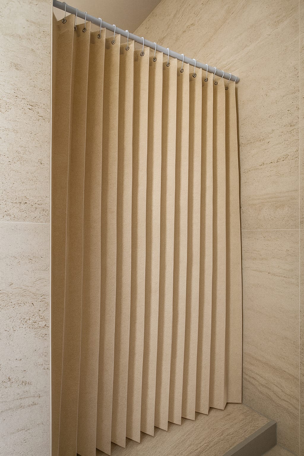 Vouwbaar douchegordijn (Beige)