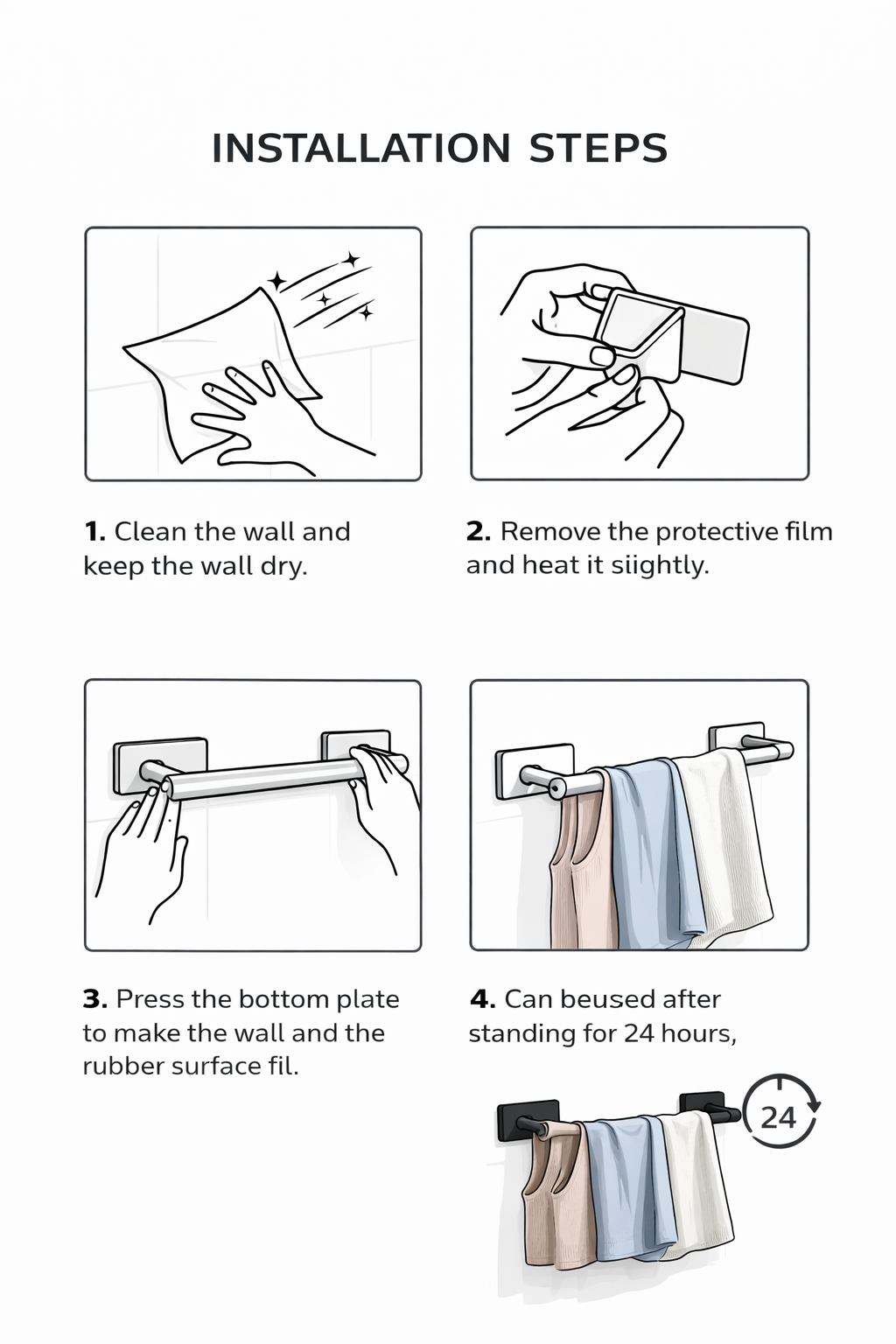 Zelfklevend Handdoekrek