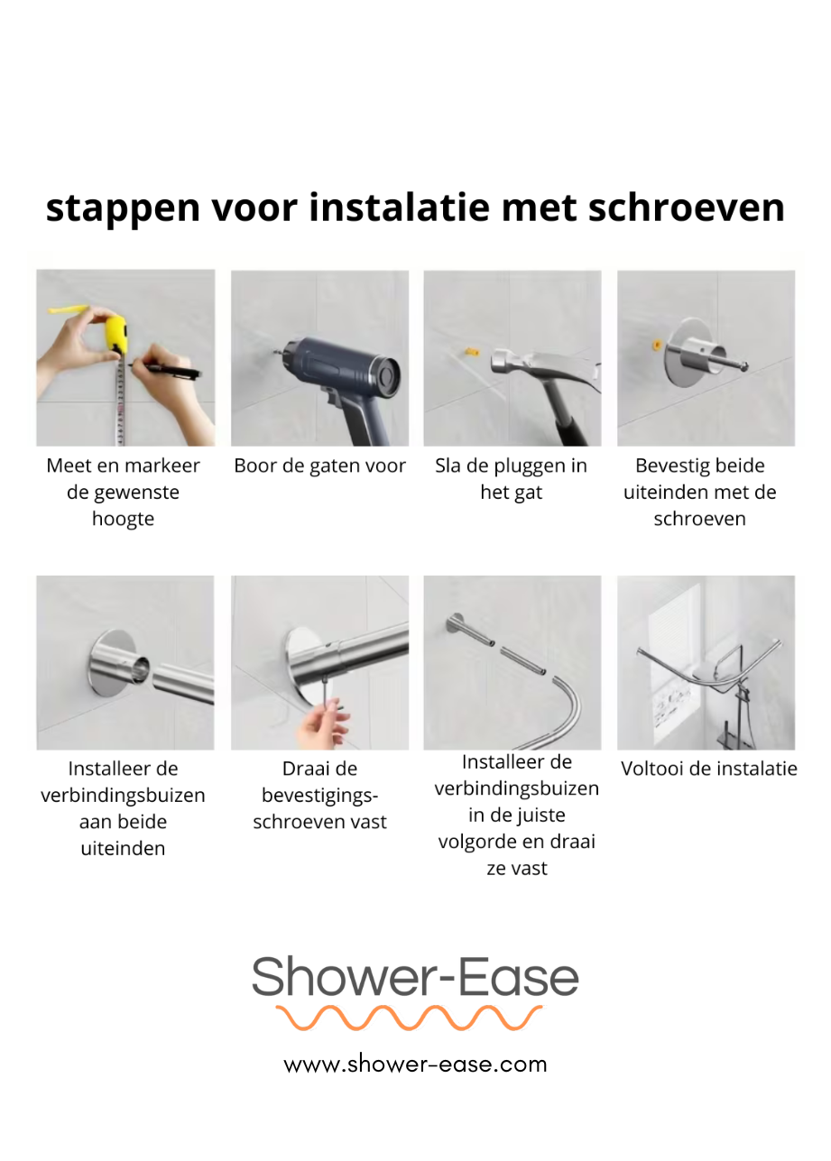 Gebogen douchestang